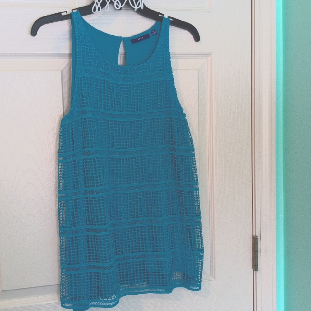Apt. 9 Crochet overlay teal XS work top